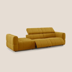 Giotto Divano con terminale e opzione relax elettrico in microfibra effetto velluto impermeabile T09