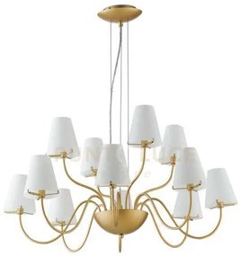 Lampadario a sospensione canto oro e bianca 12 luci attacco g9 83x1...