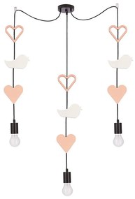 Lampadario a sospensione per bambini TRIO 3xE27/20W/230V rosa/bianco