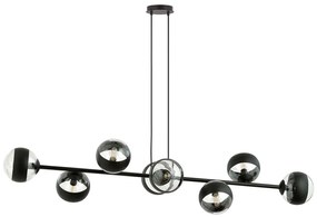 Lampadario Contemporaneo Durga Acciaio Nero 8 Luci E14 Ip20