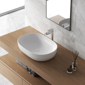 Lavabo D'Appoggio 60x41 Cm "Shelf" Bianco Opaco