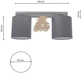 Plafoniera per bambini BEAR 2xE27/60W/230V