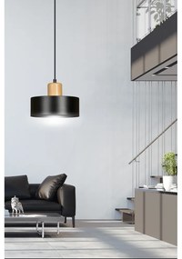 Lampadario a Sospensione in Acciaio e Legno TORIN 1 Nero/Bianco E27 Colore del corpo Nero