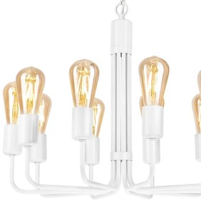 Lampadario a sospensione con catena TIFFANY 10xE27/60W/230V bianco