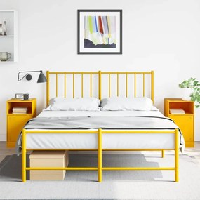 Comodini 2 Pz Giallo Senape 34,5x39x62 Cm İn Acciaio /