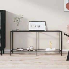 Tavolo Consolle Trasparente 160x35x75,5 Cm İn Vetro Temperato /
