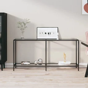 Tavolo Consolle Trasparente 160x35x75,5 Cm İn Vetro Temperato /