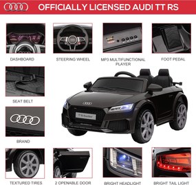Macchina Elettrica per Bambini 12V con Licenza Audi TT Nero...