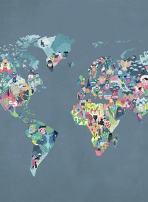 Coordonne Carta da parati panoramica Diversity Map - Ocean