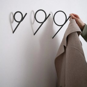 Gancio da parete nero in acciaio Tuba M – Spinder Design