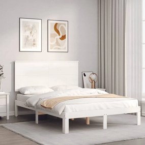 Letto Senza Materasso Bianco 140x190 Cm Legno Massello Di Pino /