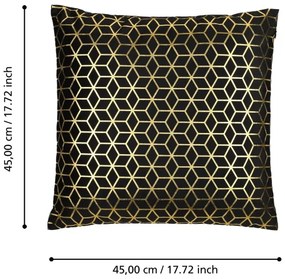 Eglo 420078 - Cuscino decorativo SINGU 45x45 cm nero/oro