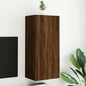 Mobile tv parete rovere marrone 40,5x30x90 cm legno multistrato
