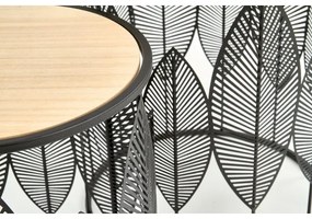 SET 2x Tavolino FOLLA diametro 33/40 cm nero