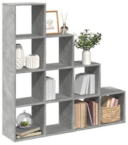 Libreria 4 ripiani grigio cemento 131,5x29x131,5 cm truciolato