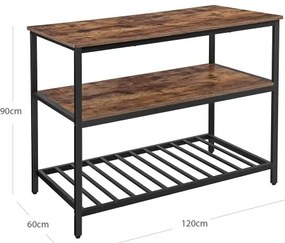 Scaffale da cucina a ripiani MARGE, marrone/nero