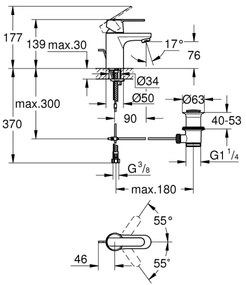 GROHE 32883000 - Miscelatore per lavabo GET, taglia S, cromo lucido