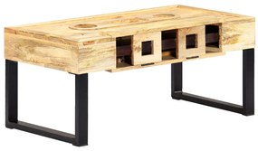 Tavolino Forma A Musicassetta 100x52x45cm Legno Massello Mango /