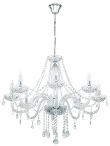 Lampadario Neoclassico Basilano 1 nichel  8x E14 Ø82cm EGLO
