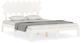 Giroletto con testiera bianco 140x190 cm in legno massello
