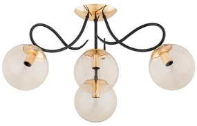 Lampadario a plafone OXA 4xE14/10W/230V oro/nero