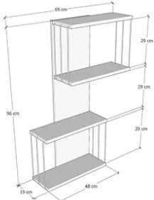 Mensola In Stile Industrial 65x19x96 Antracite E Legno Ellie