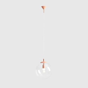 ALDEX Lampada a sospensione Nohr con paralume in vetro, corallo/trasparente