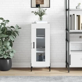 Credenza Bianca 34,5x34x90 Cm İn Legno Multistrato /