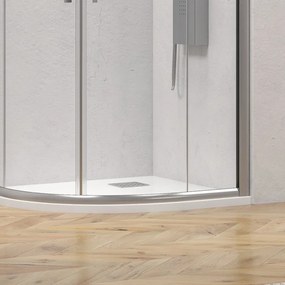 Box doccia semicircolare 80x80 finitura argento opaco | KE-2000A - KAMALU