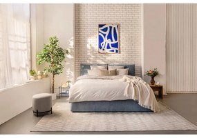 Letto matrimoniale imbottito blu con contenitore e rete inclusi 180x200 cm Thessa Pillow – Bonami Selection