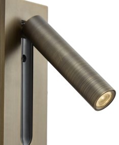 Lampada da parete moderna bronzo scuro con LED - Plaza