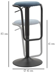 Sedia da bar color petrolio/nera in imbottito con altezza regolabile (altezza della seduta 61 cm) Destiny – Mauro Ferretti