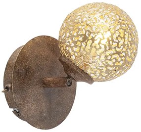 Applique da parete marrone ruggine orientabile con interruttore - Kreta