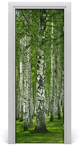 Adesivo per porta interna Foresta di betulla 75x205 cm