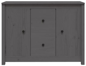 Credenza grigia 100x35x74 cm in legno massello di pino