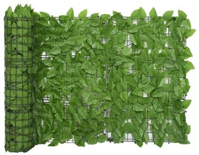 Paravento Da Balcone Con Foglie Verdi 600x75 Cm /