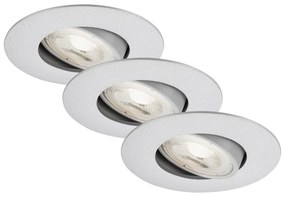 Set 3 Faretti Incasso Kulana Plastica Cromo Led 4,9W 3000K Ip44