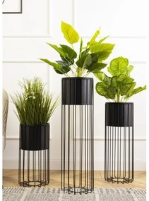 Vaso da fiori in metallo LOFT 70x20 cm nero