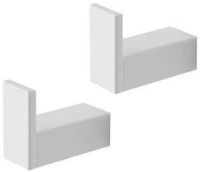 Set due appendini portasciugamani da muro in alluminio bianco Sky