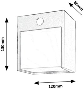 Rabalux 7478-LED Applique da esterno con sensore BALIMO LED/12W/230V IP54
