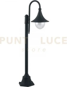Paletto pavia nero 1 luce attacco e27 ip44 51x130cm in alluminio