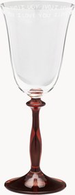 Set di 2 bicchieri da vino in cristallo I Love You