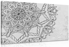 Stampa su tela – Mandala in tema invernale in bianco e nero