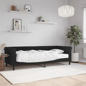 Divano letto con materasso nero 80x200 cm in velluto
