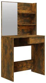 Toeletta con specchio rovere fumo 74,5x40x141 cm