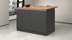 Isola Cucina SOLE 2 Ante – Antracite/Rovere Wotan, 125x90x90 cm, Made in Italy