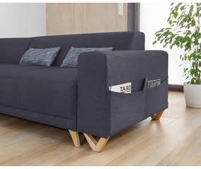 Divano angolare color antracite allungabile e con contenitore (con penisola a sinistra/a L) Classy Sophie – Miuform