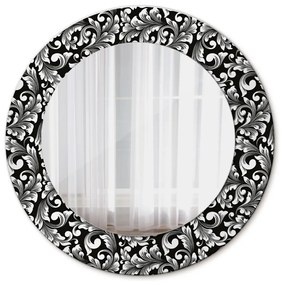 Specchio rotondo cornice con stampa Ornamento fi 50 cm