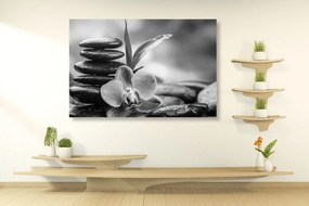 Stampa su tela – Composizione Zen meditativa in bianco e nero