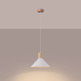 Sollux SL.1319 - Lampadario a sospensione con filo JAGA 1xE27/15W/230V diametro 30 cm bianco